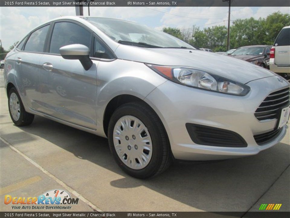 2015 Ford Fiesta S Sedan Ingot Silver Metallic / Charcoal Black Photo #8