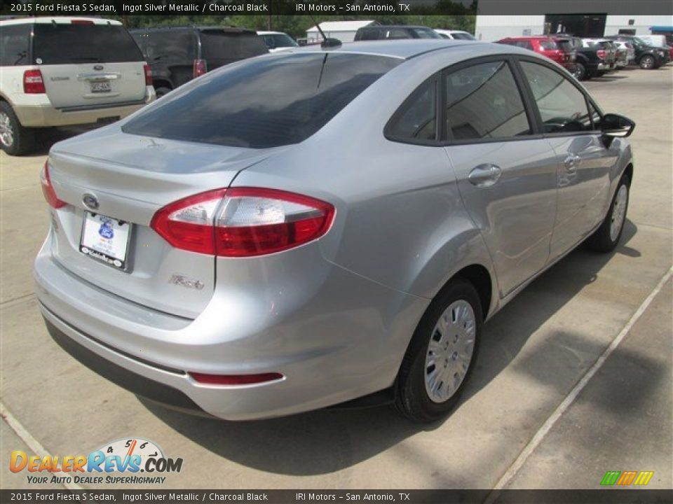 2015 Ford Fiesta S Sedan Ingot Silver Metallic / Charcoal Black Photo #9
