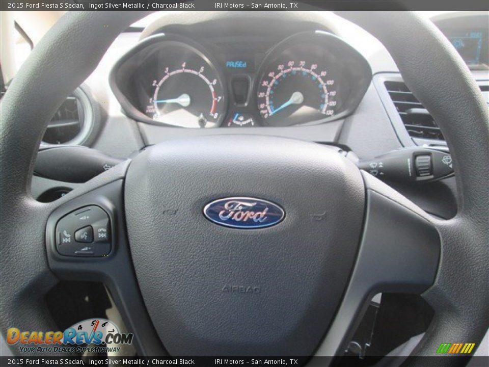2015 Ford Fiesta S Sedan Ingot Silver Metallic / Charcoal Black Photo #22