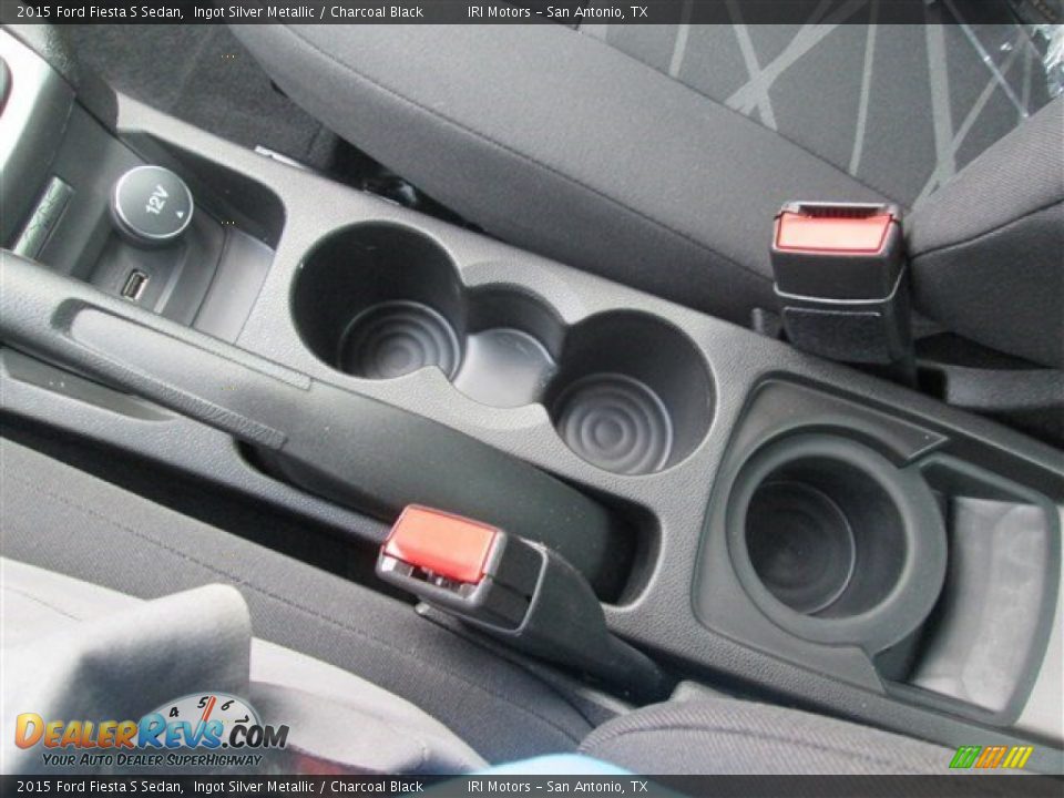 2015 Ford Fiesta S Sedan Ingot Silver Metallic / Charcoal Black Photo #28