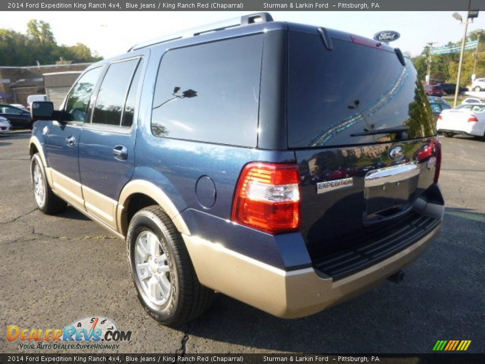 2014 Ford Expedition King Ranch 4x4 Blue Jeans / King Ranch Red (Chaparral) Photo #3