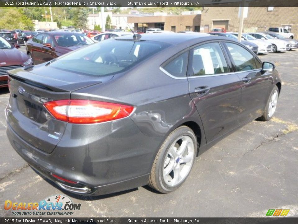 2015 Ford Fusion SE AWD Magnetic Metallic / Charcoal Black Photo #2
