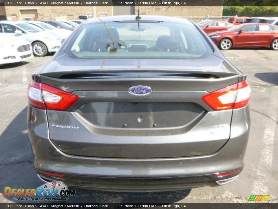 2015 Ford Fusion SE AWD Magnetic Metallic / Charcoal Black Photo #3