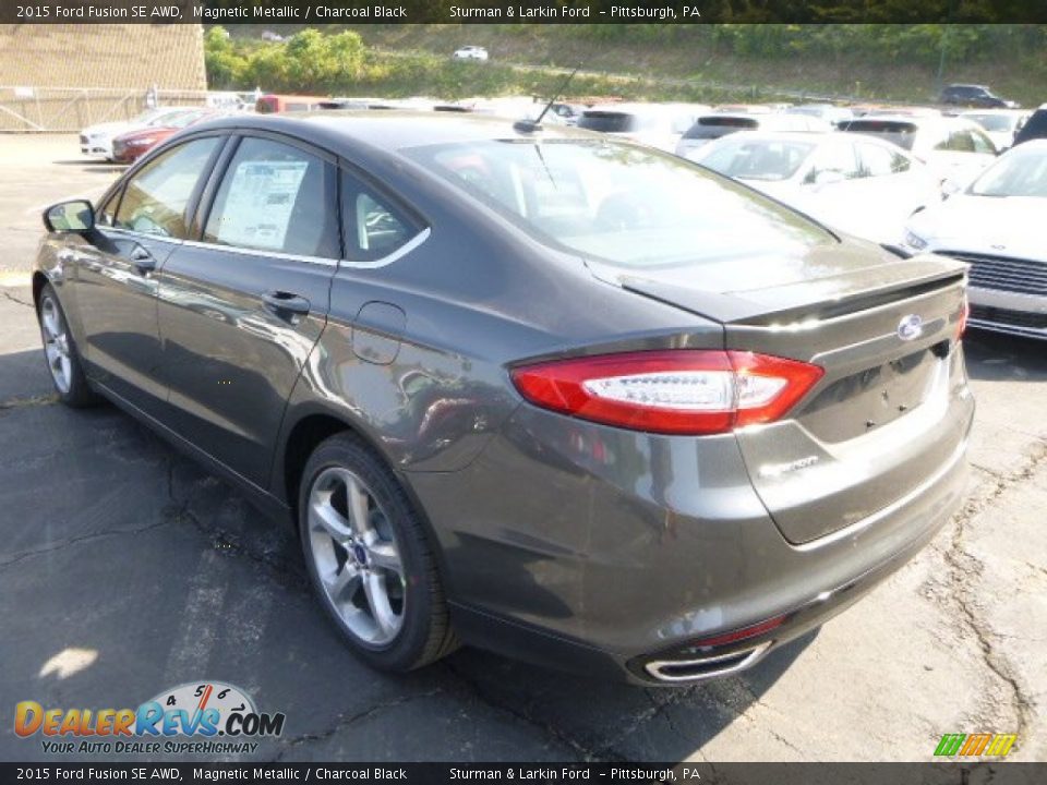 2015 Ford Fusion SE AWD Magnetic Metallic / Charcoal Black Photo #4