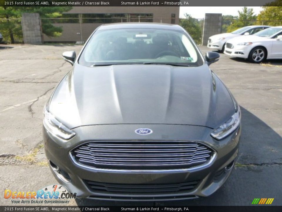 2015 Ford Fusion SE AWD Magnetic Metallic / Charcoal Black Photo #5