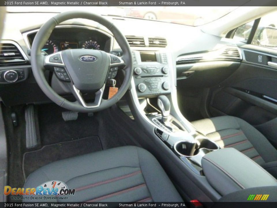 2015 Ford Fusion SE AWD Magnetic Metallic / Charcoal Black Photo #9