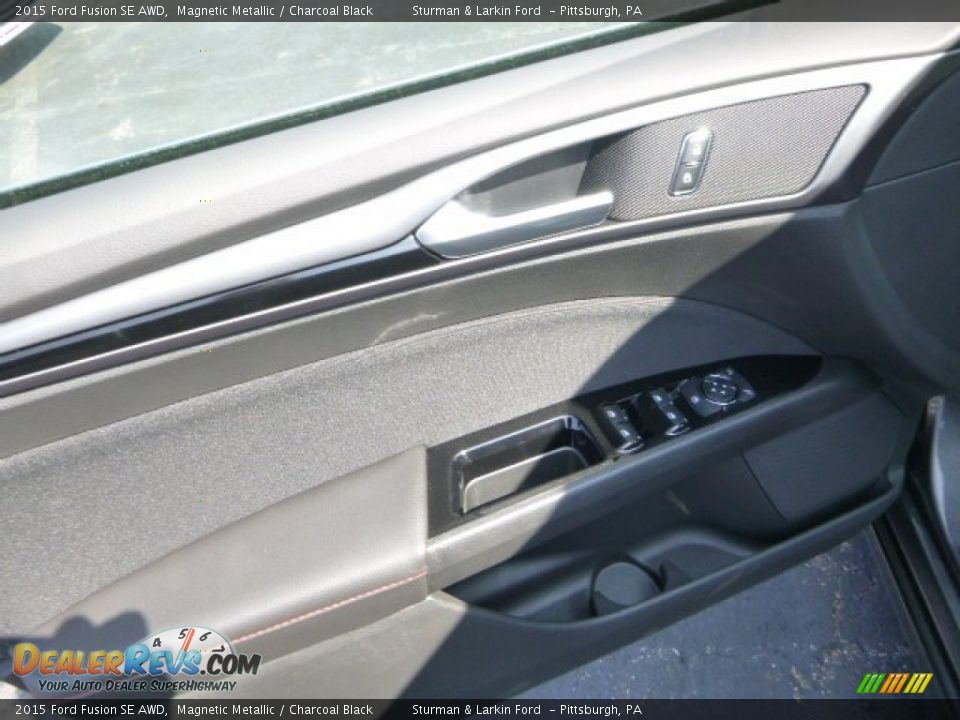 2015 Ford Fusion SE AWD Magnetic Metallic / Charcoal Black Photo #10