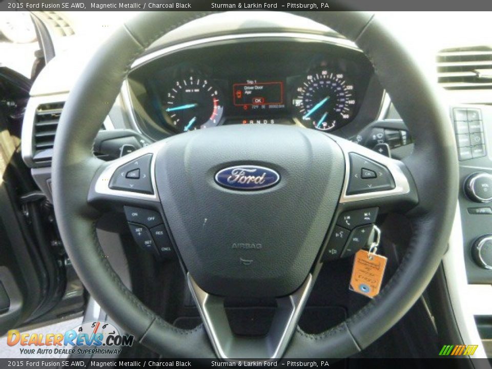 2015 Ford Fusion SE AWD Magnetic Metallic / Charcoal Black Photo #11