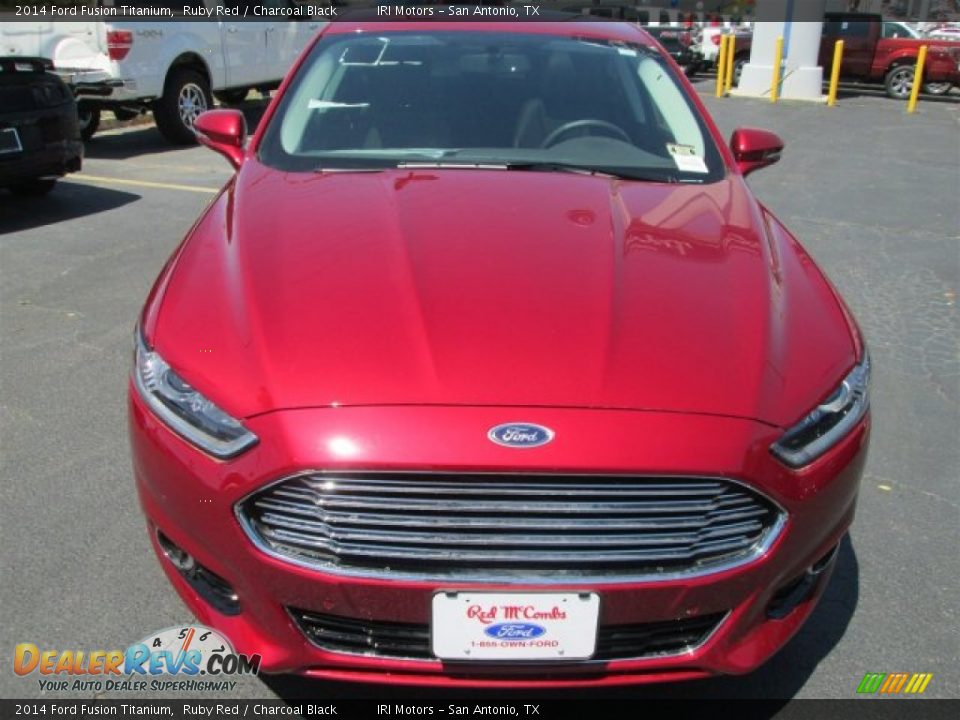 2014 Ford Fusion Titanium Ruby Red / Charcoal Black Photo #2