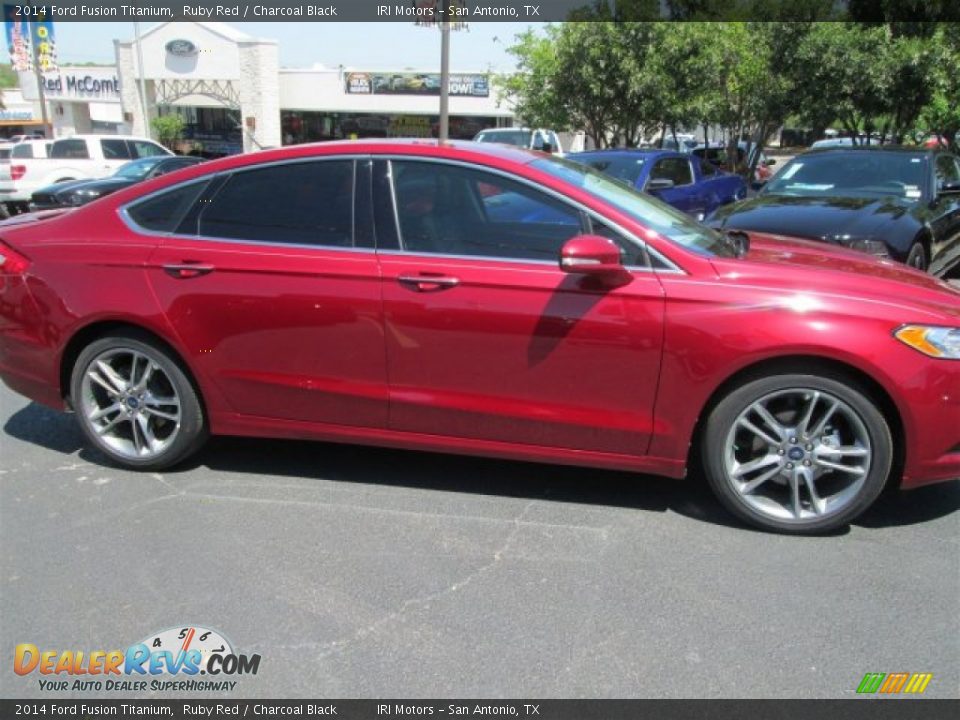2014 Ford Fusion Titanium Ruby Red / Charcoal Black Photo #3