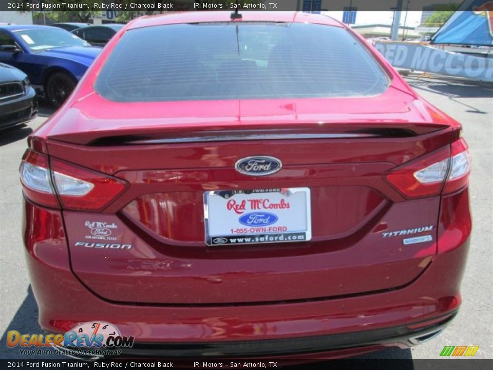 2014 Ford Fusion Titanium Ruby Red / Charcoal Black Photo #5