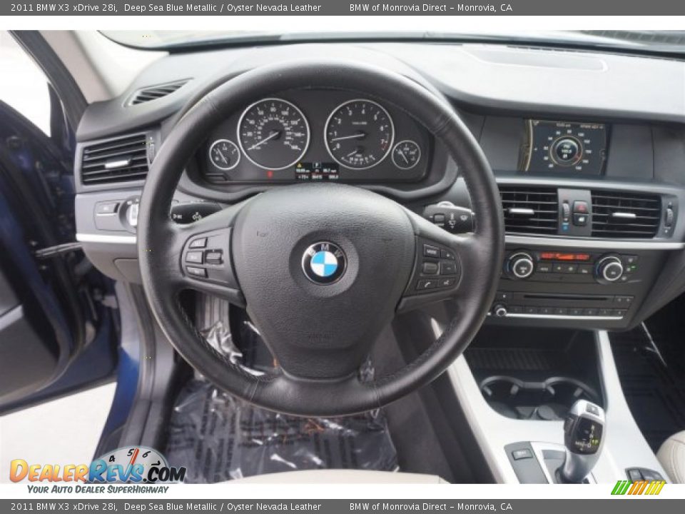 2011 BMW X3 xDrive 28i Deep Sea Blue Metallic / Oyster Nevada Leather Photo #24