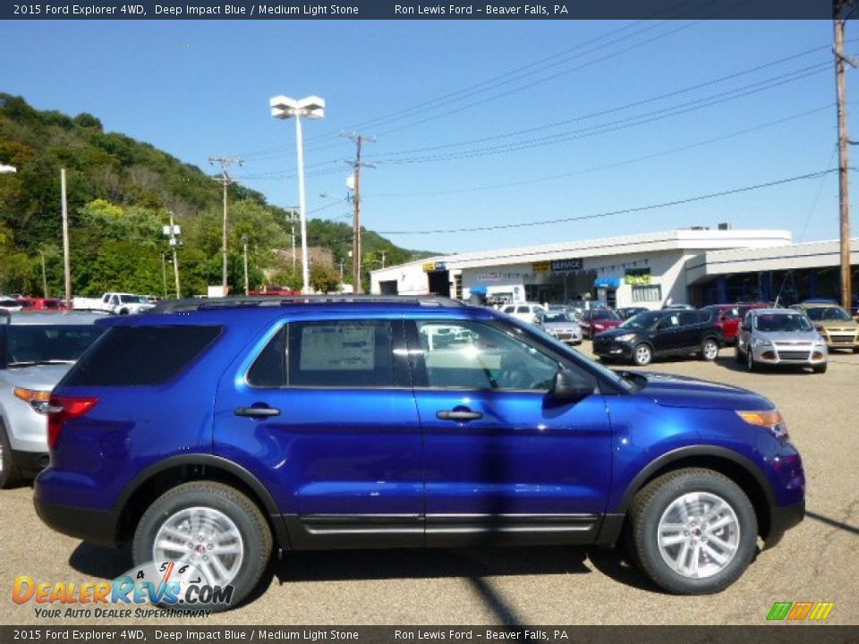 2015 Ford Explorer 4WD Deep Impact Blue / Medium Light Stone Photo #1