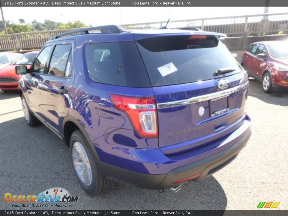 2015 Ford Explorer 4WD Deep Impact Blue / Medium Light Stone Photo #6
