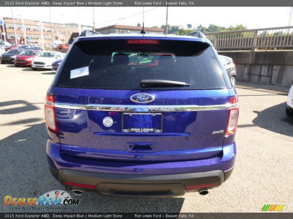 2015 Ford Explorer 4WD Deep Impact Blue / Medium Light Stone Photo #7