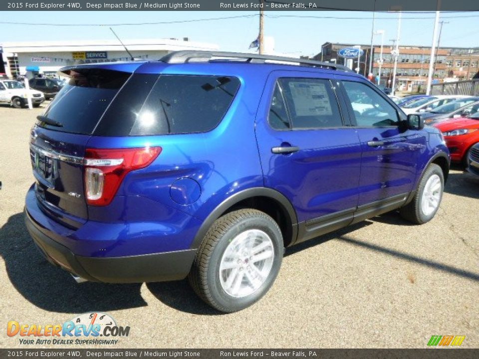 2015 Ford Explorer 4WD Deep Impact Blue / Medium Light Stone Photo #8