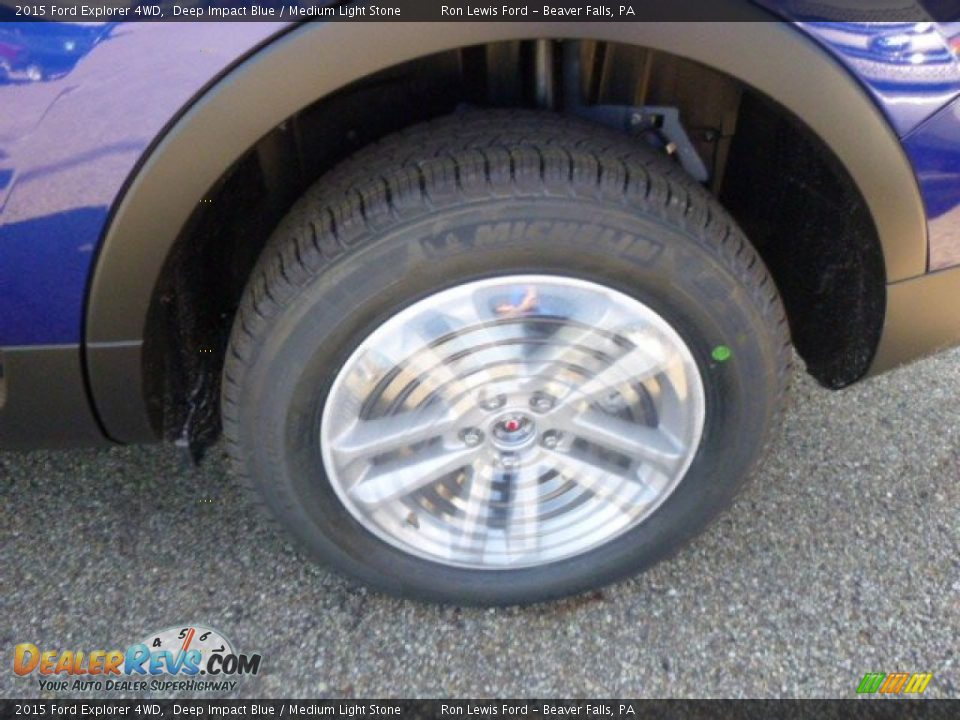 2015 Ford Explorer 4WD Deep Impact Blue / Medium Light Stone Photo #9
