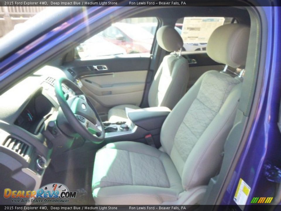 2015 Ford Explorer 4WD Deep Impact Blue / Medium Light Stone Photo #10