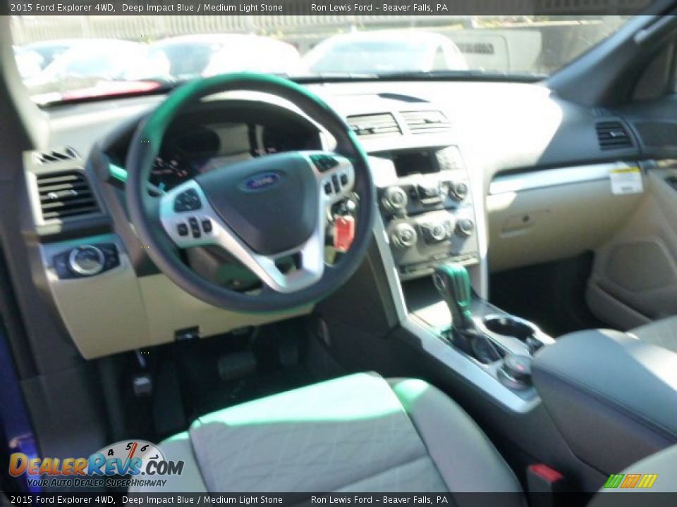 2015 Ford Explorer 4WD Deep Impact Blue / Medium Light Stone Photo #15