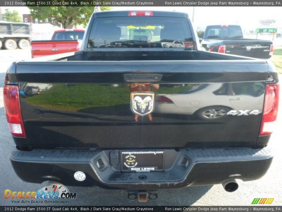 2012 Dodge Ram 1500 ST Quad Cab 4x4 Black / Dark Slate Gray/Medium Graystone Photo #3