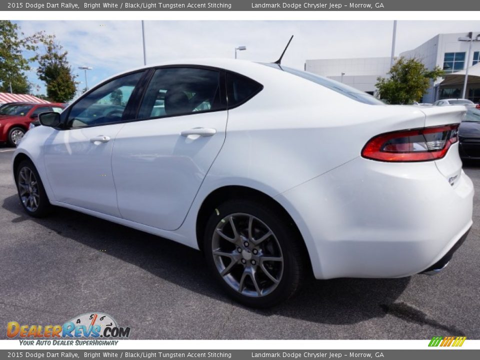 2015 Dodge Dart Rallye Bright White / Black/Light Tungsten Accent Stitching Photo #2