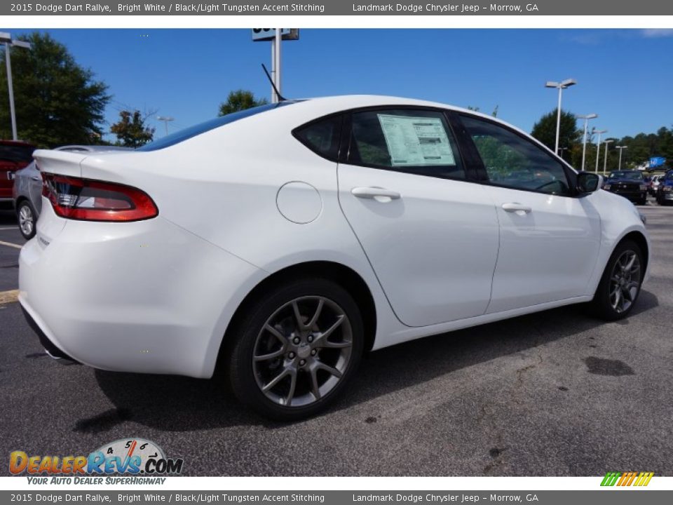2015 Dodge Dart Rallye Bright White / Black/Light Tungsten Accent Stitching Photo #3
