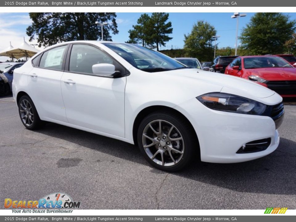 2015 Dodge Dart Rallye Bright White / Black/Light Tungsten Accent Stitching Photo #4