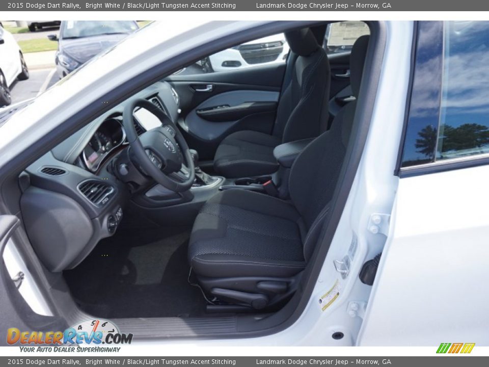 2015 Dodge Dart Rallye Bright White / Black/Light Tungsten Accent Stitching Photo #6