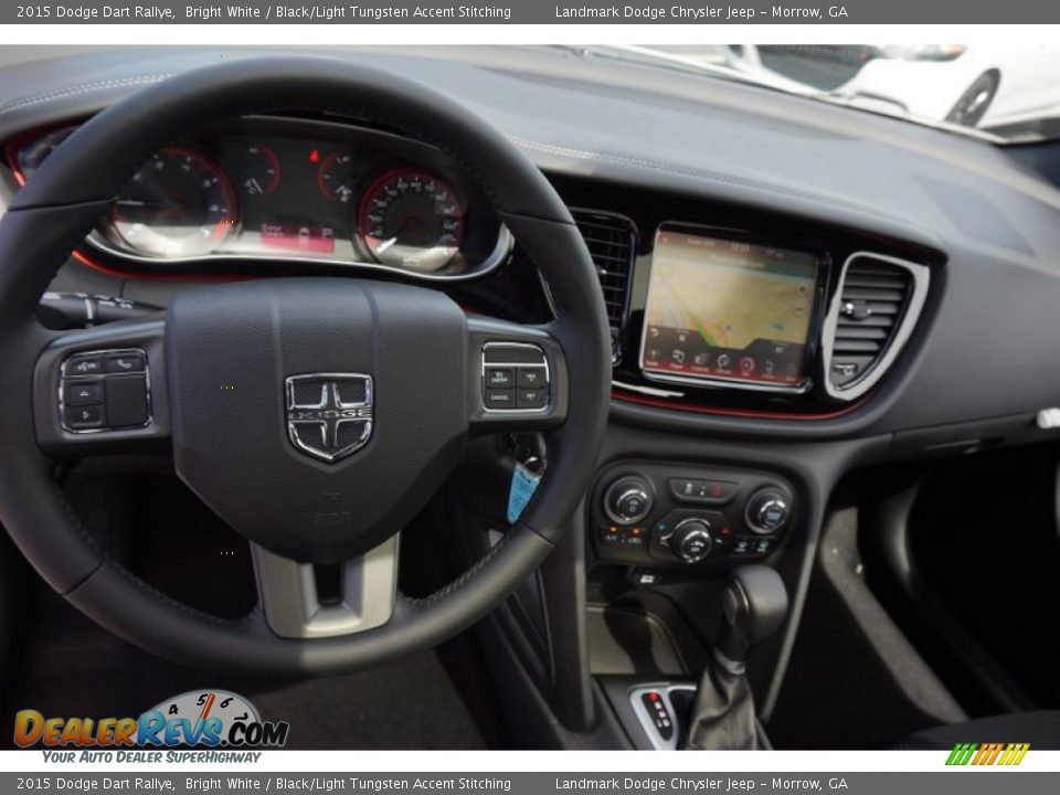 2015 Dodge Dart Rallye Bright White / Black/Light Tungsten Accent Stitching Photo #8
