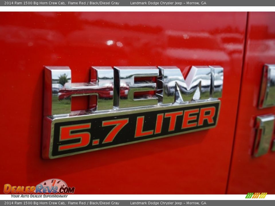 2014 Ram 1500 Big Horn Crew Cab Flame Red / Black/Diesel Gray Photo #6