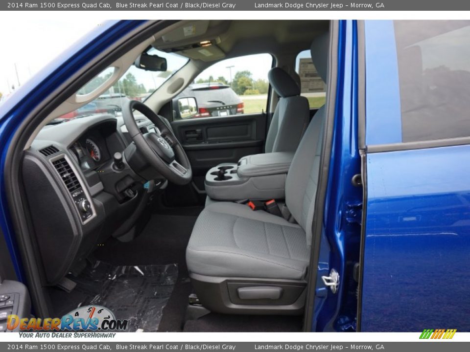 2014 Ram 1500 Express Quad Cab Blue Streak Pearl Coat / Black/Diesel Gray Photo #7