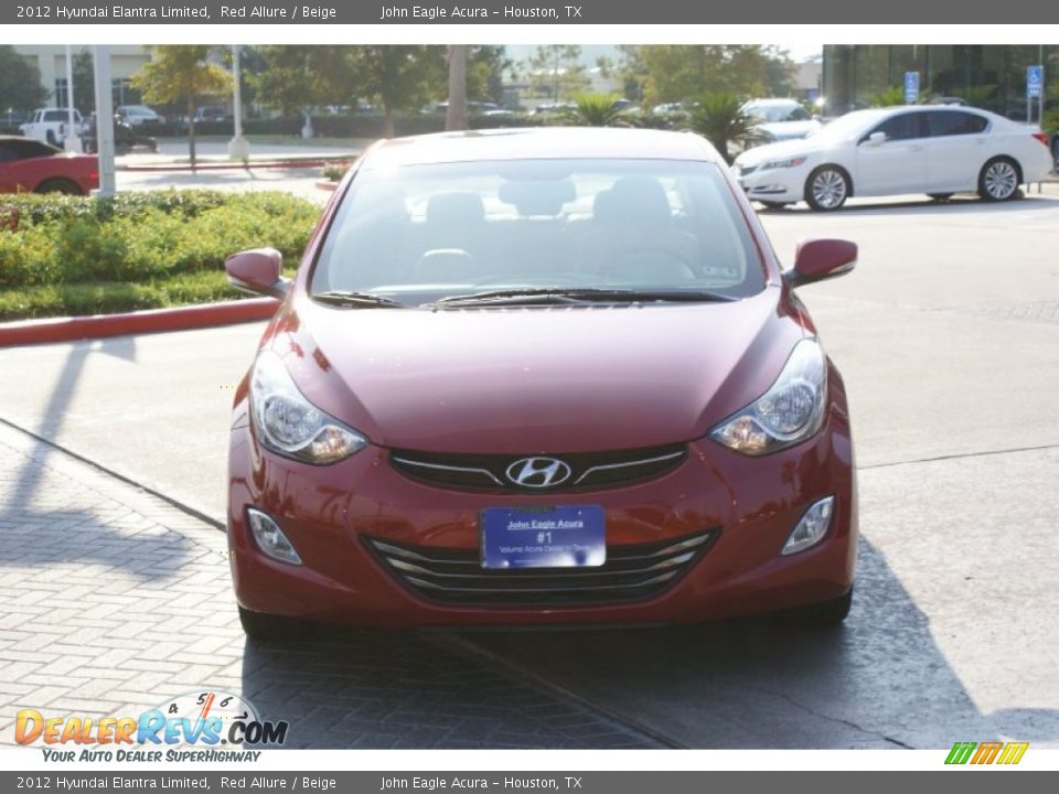 2012 Hyundai Elantra Limited Red Allure / Beige Photo #4