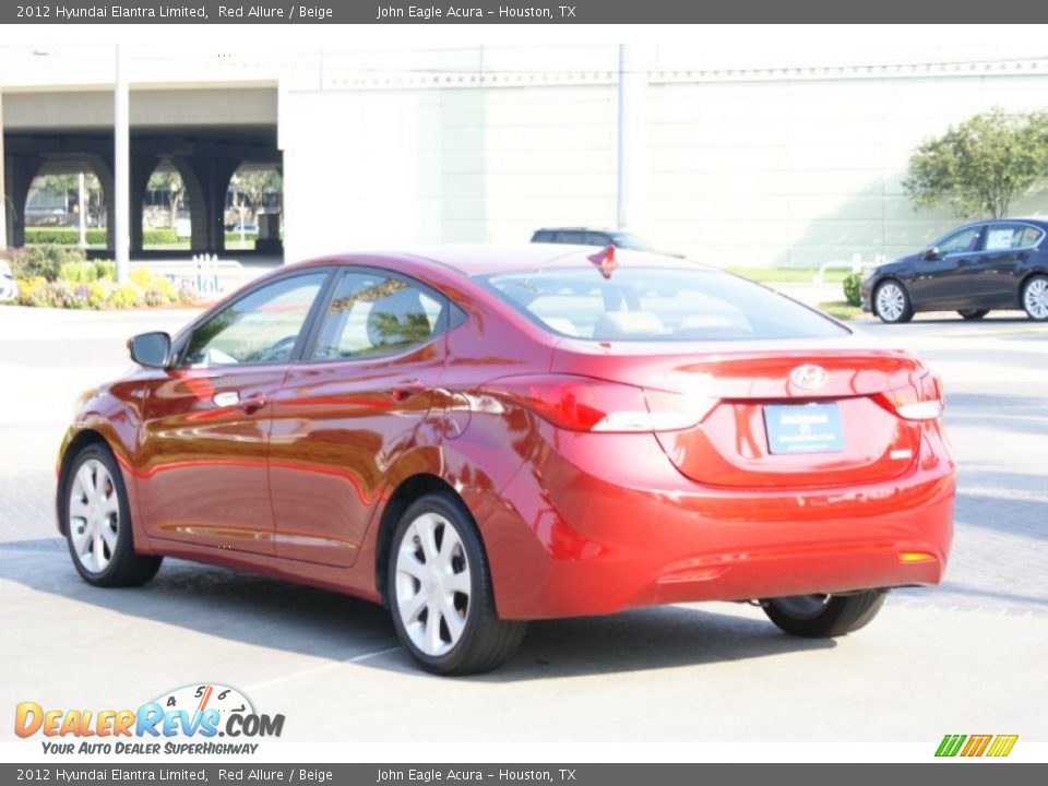 2012 Hyundai Elantra Limited Red Allure / Beige Photo #8