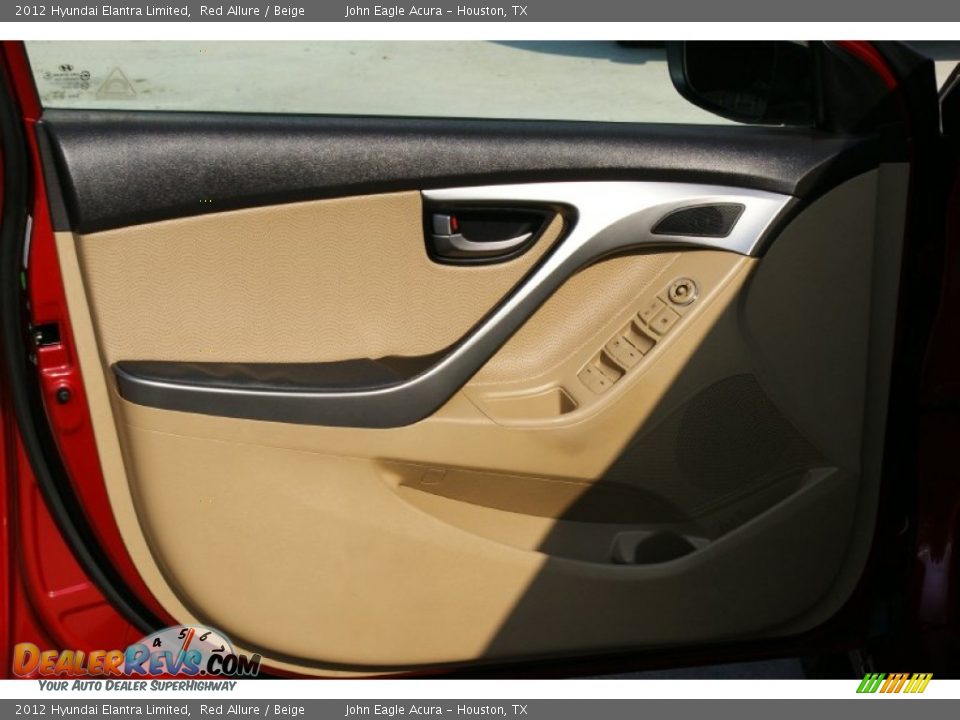 2012 Hyundai Elantra Limited Red Allure / Beige Photo #12