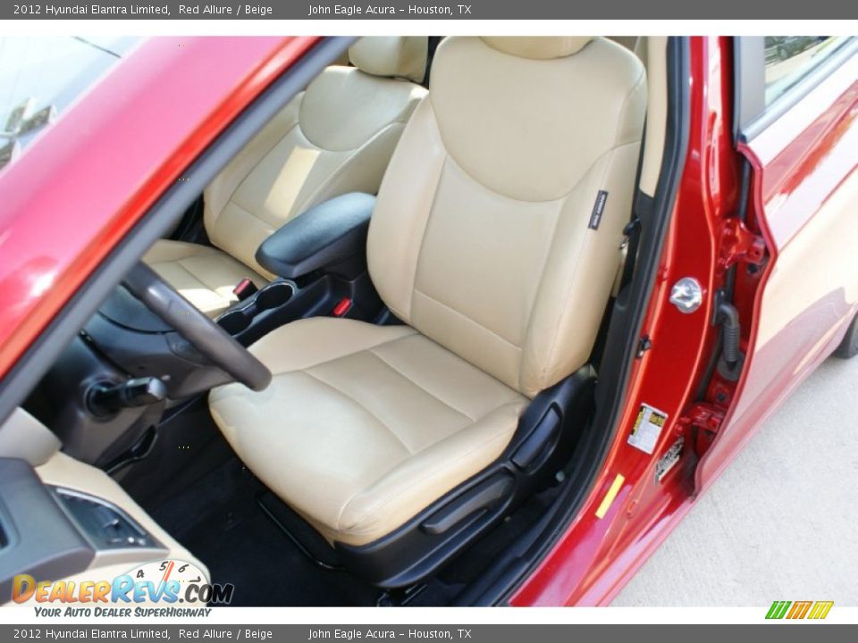 2012 Hyundai Elantra Limited Red Allure / Beige Photo #14