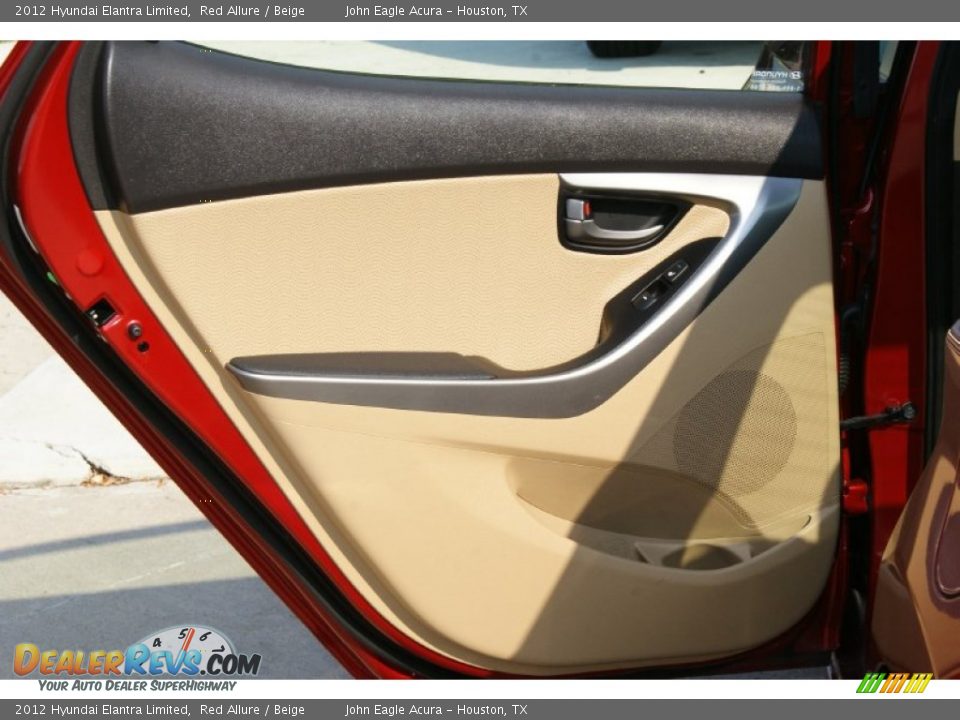 2012 Hyundai Elantra Limited Red Allure / Beige Photo #15
