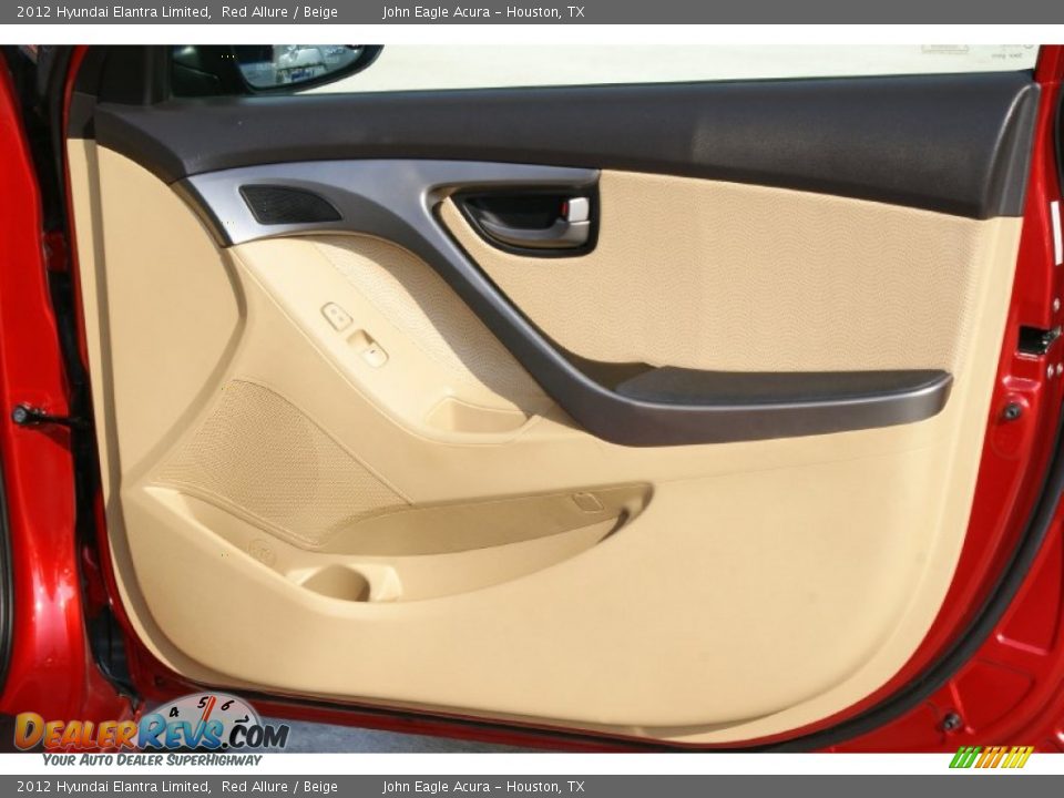 2012 Hyundai Elantra Limited Red Allure / Beige Photo #22