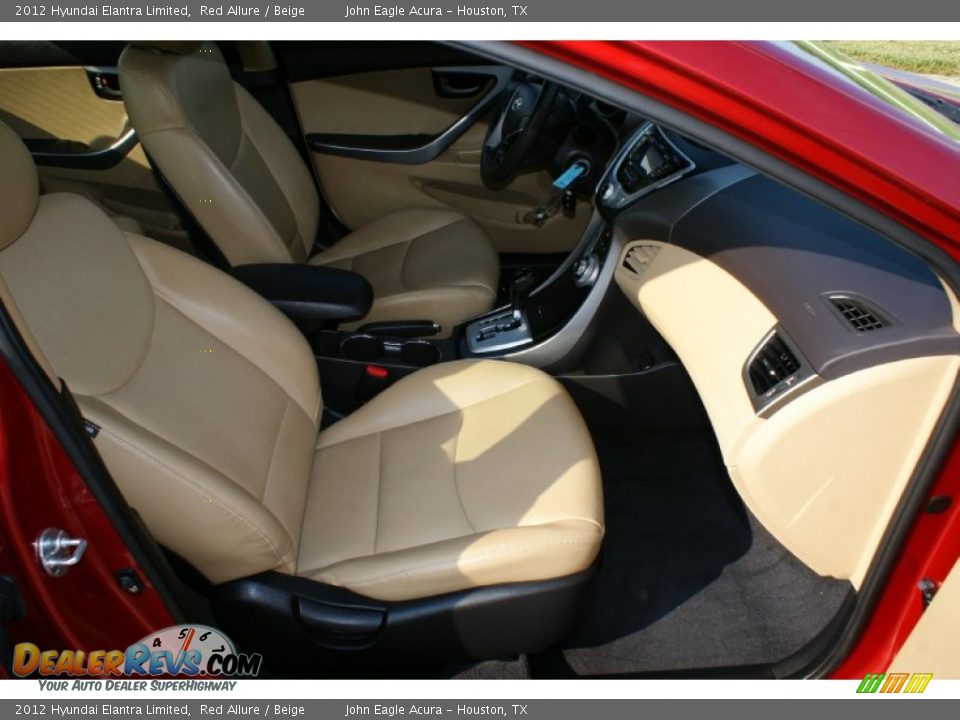 2012 Hyundai Elantra Limited Red Allure / Beige Photo #23