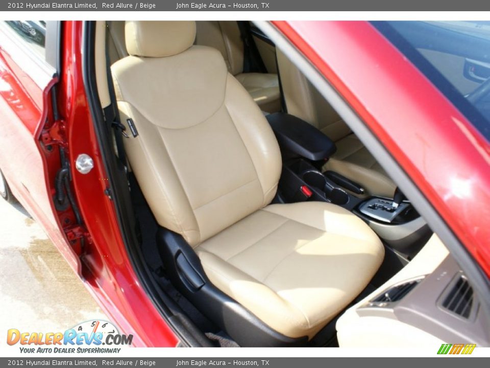 2012 Hyundai Elantra Limited Red Allure / Beige Photo #24
