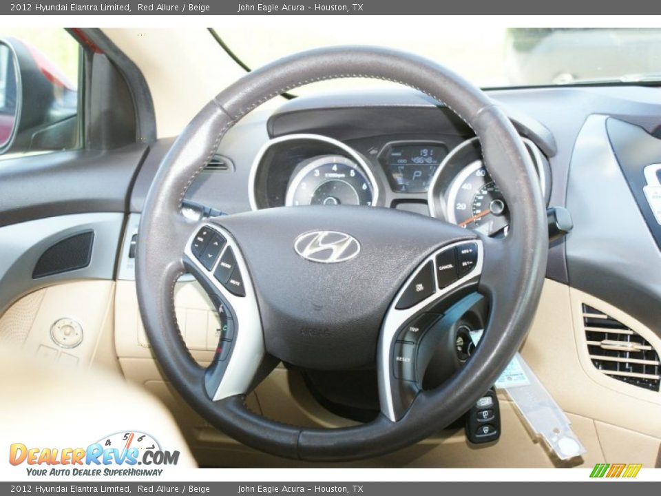 2012 Hyundai Elantra Limited Red Allure / Beige Photo #29