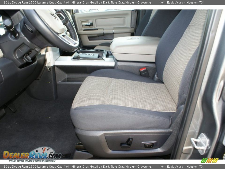 2011 Dodge Ram 1500 Laramie Quad Cab 4x4 Mineral Gray Metallic / Dark Slate Gray/Medium Graystone Photo #13