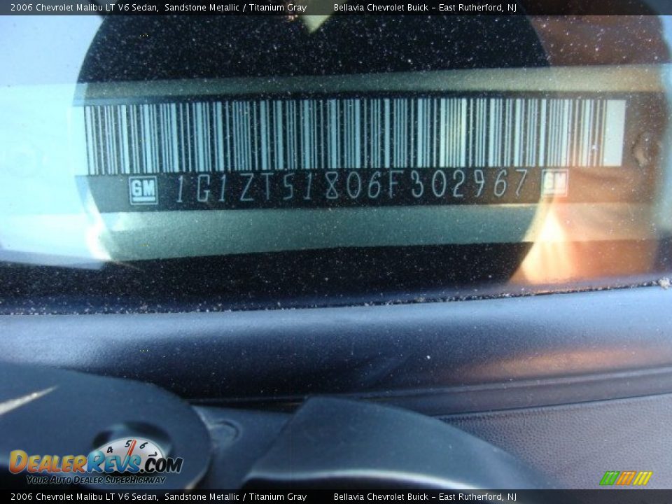 2006 Chevrolet Malibu LT V6 Sedan Sandstone Metallic / Titanium Gray Photo #15