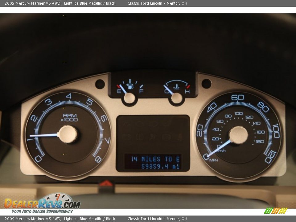 2009 Mercury Mariner V6 4WD Light Ice Blue Metallic / Black Photo #8