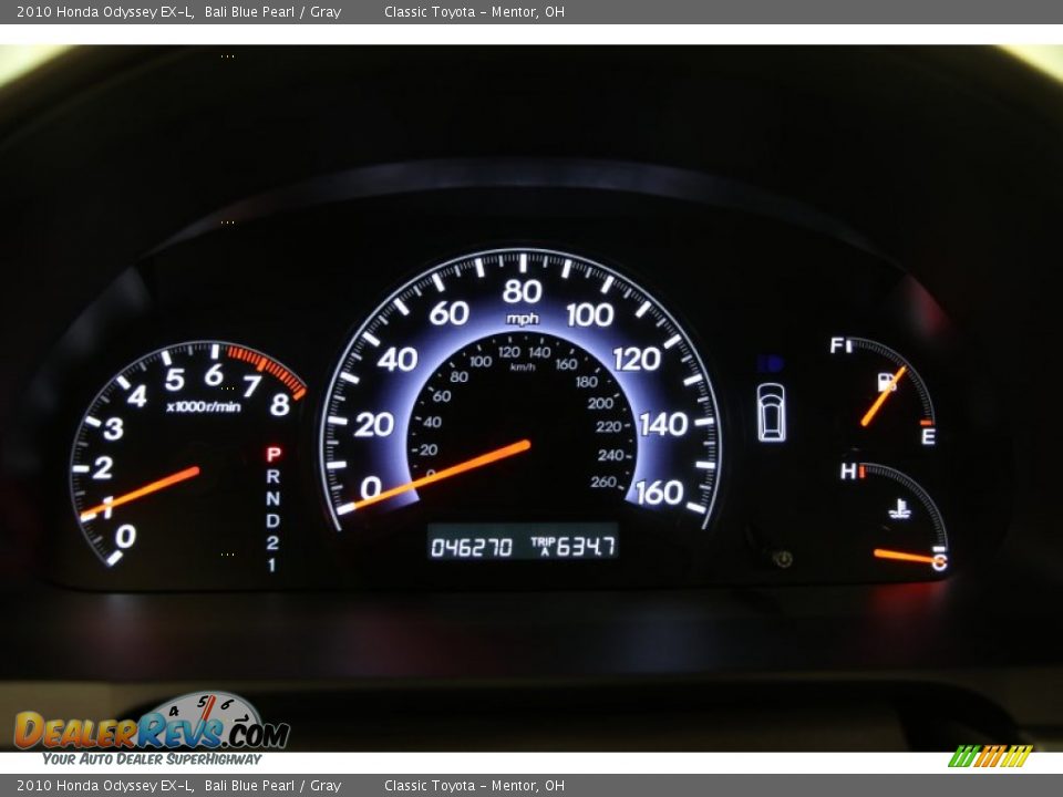 2010 Honda Odyssey EX-L Bali Blue Pearl / Gray Photo #9