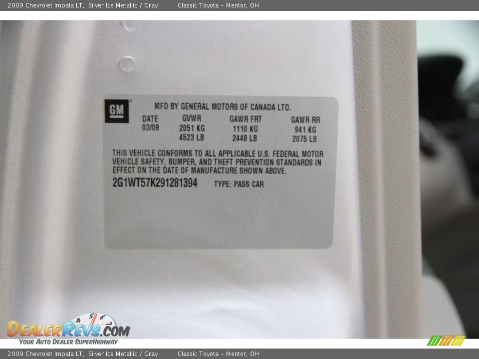 2009 Chevrolet Impala LT Silver Ice Metallic / Gray Photo #18