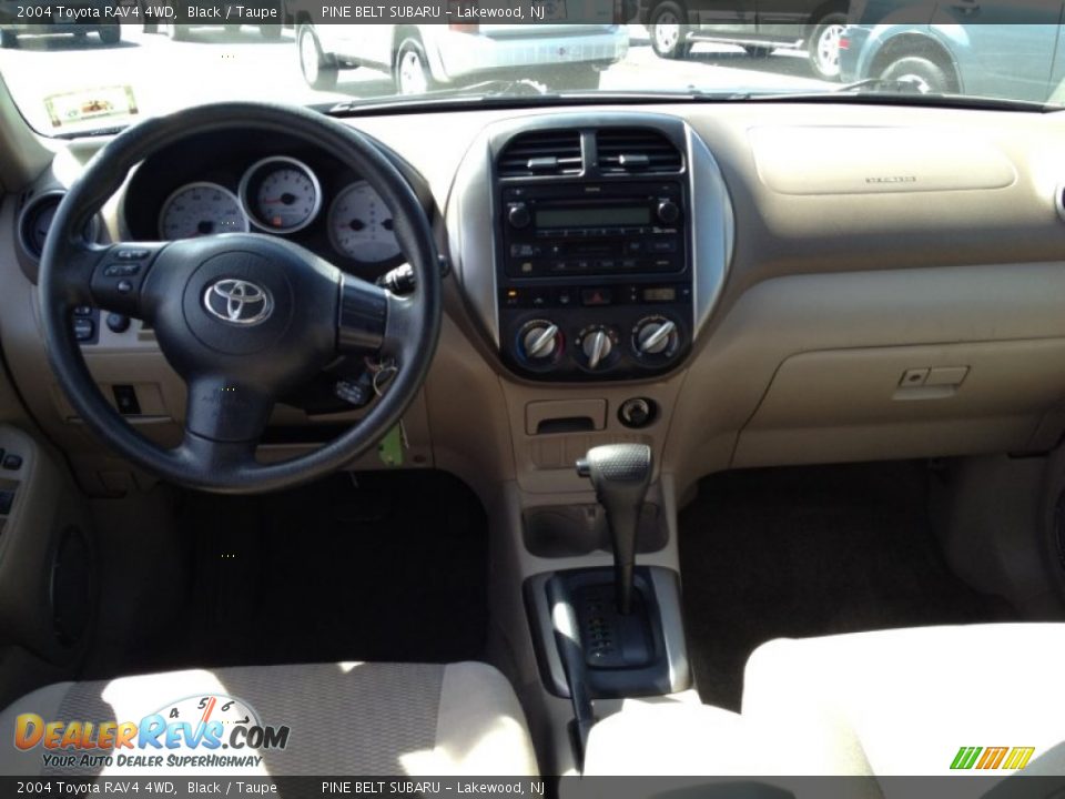 2004 Toyota RAV4 4WD Black / Taupe Photo #14