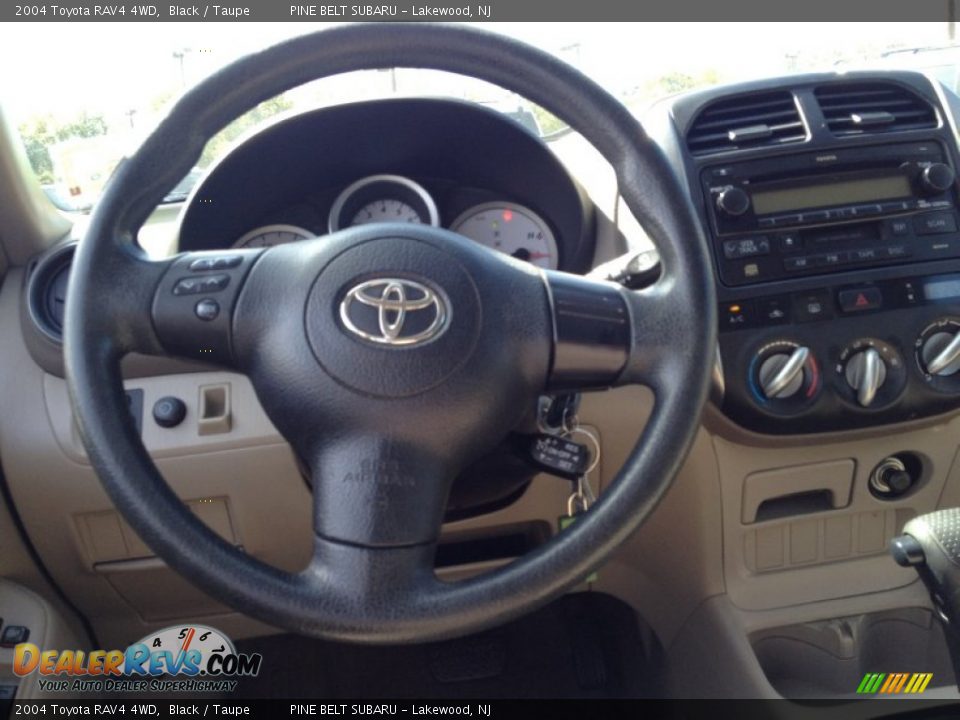 2004 Toyota RAV4 4WD Black / Taupe Photo #15