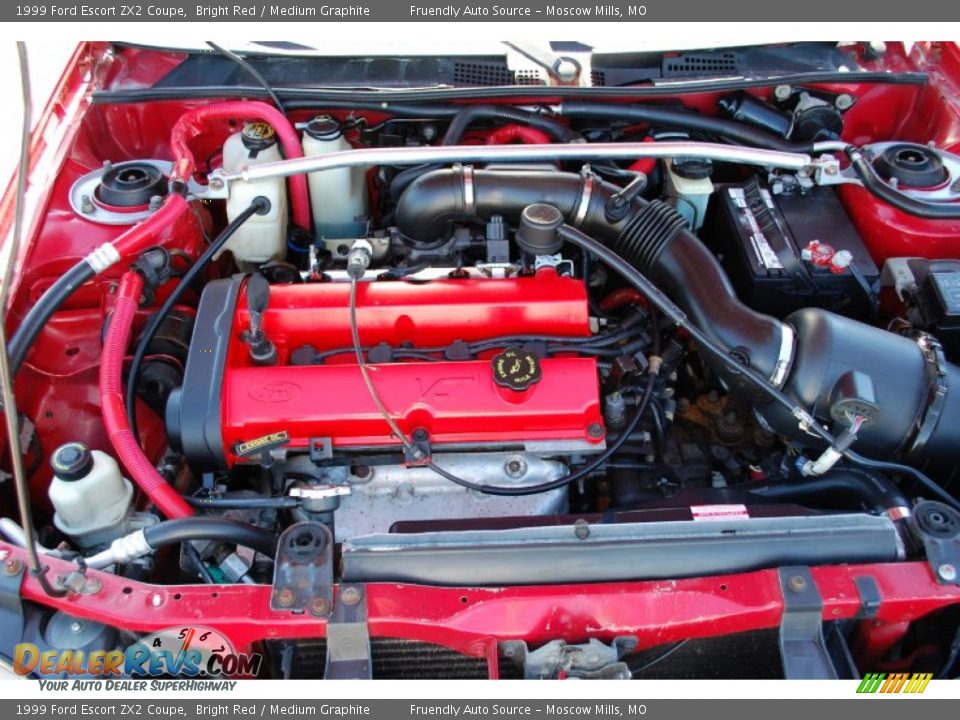 1999 Ford Escort ZX2 Coupe Bright Red / Medium Graphite Photo #14
