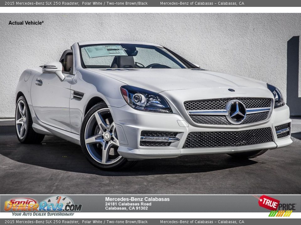 2015 Mercedes-Benz SLK 250 Roadster Polar White / Two-tone Brown/Black Photo #1