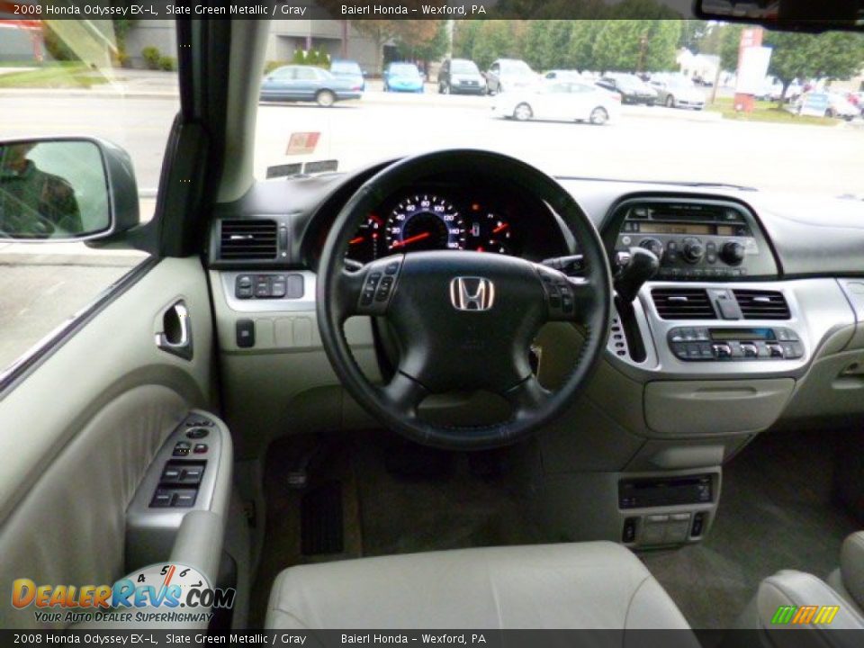 2008 Honda Odyssey EX-L Slate Green Metallic / Gray Photo #14